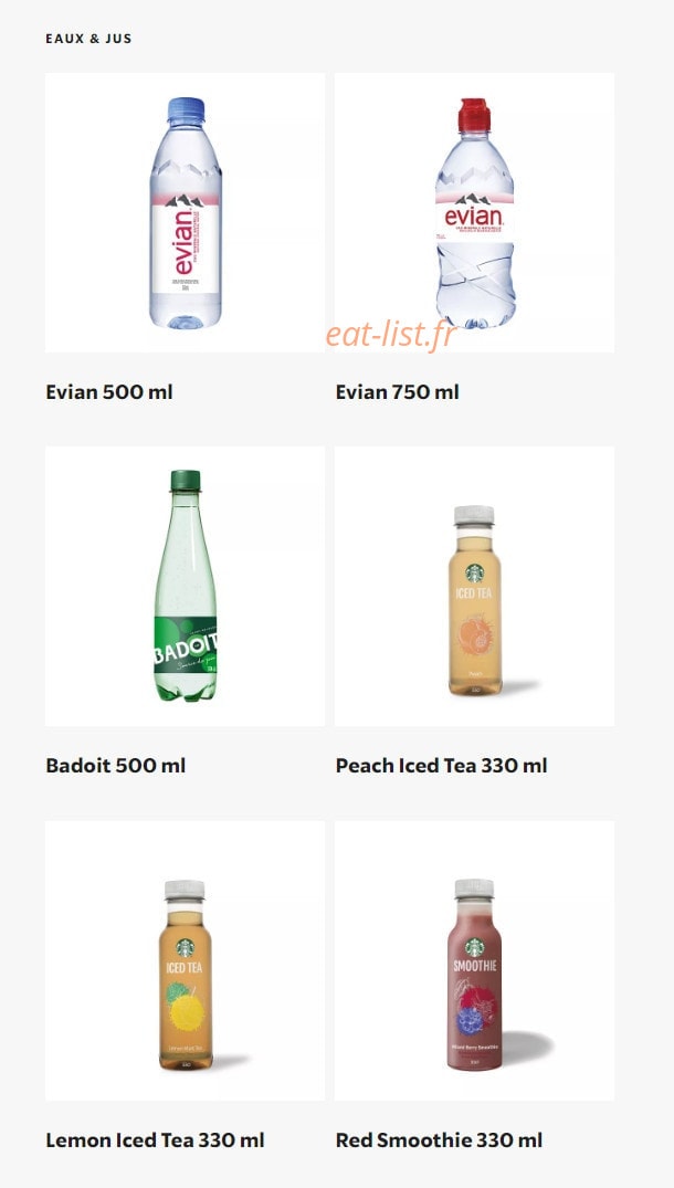 Starbucks Coffee — carte page 16