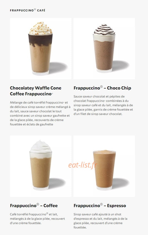 Starbucks Coffee — carte page 8