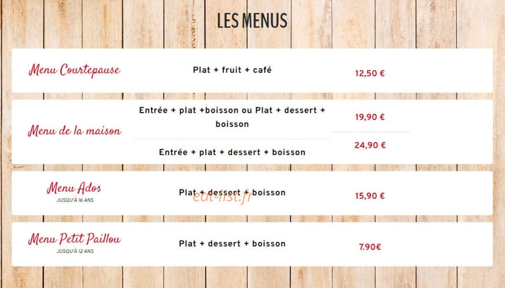 Courtepaille — carte page 6