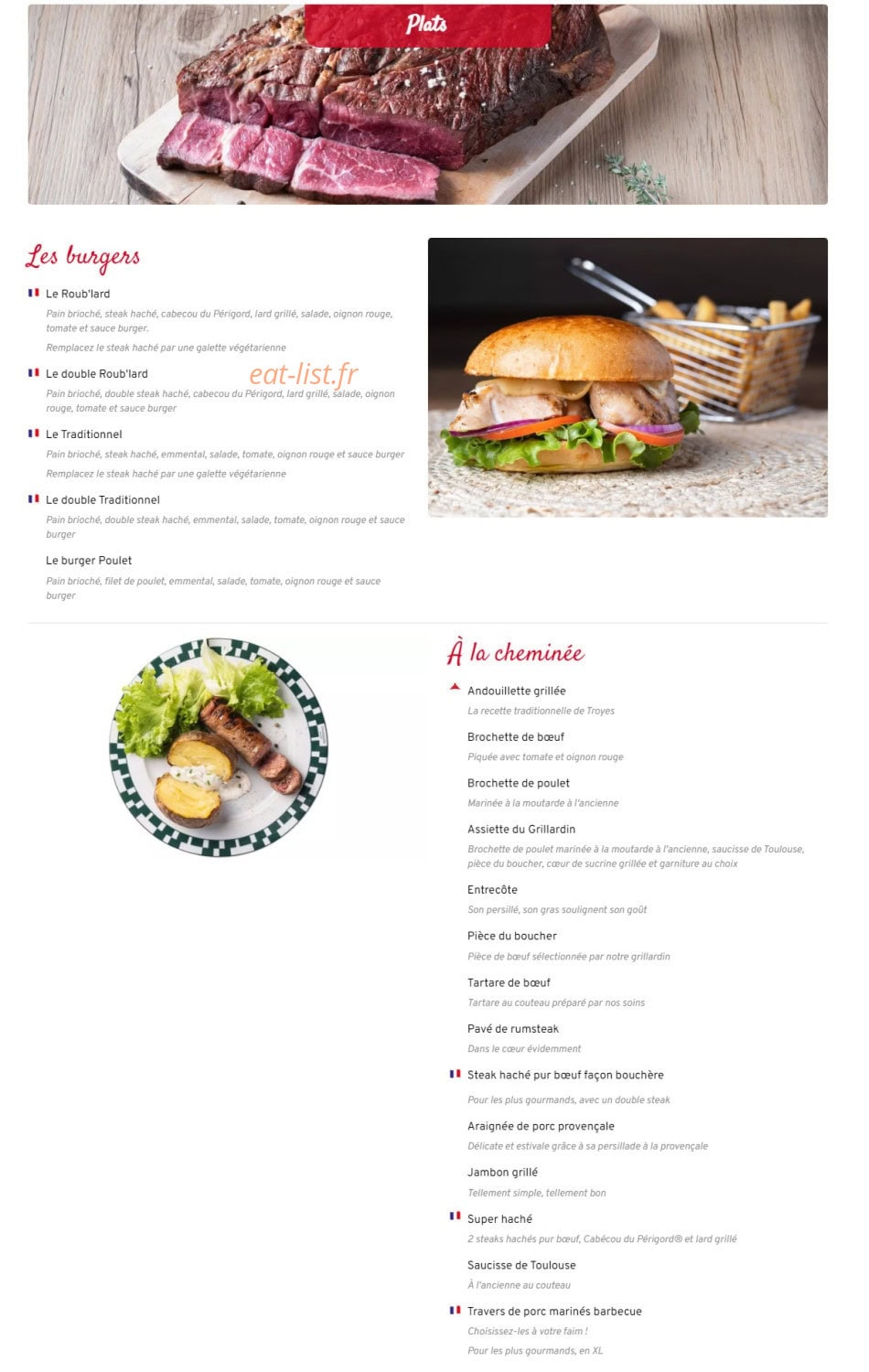 Courtepaille — carte page 2