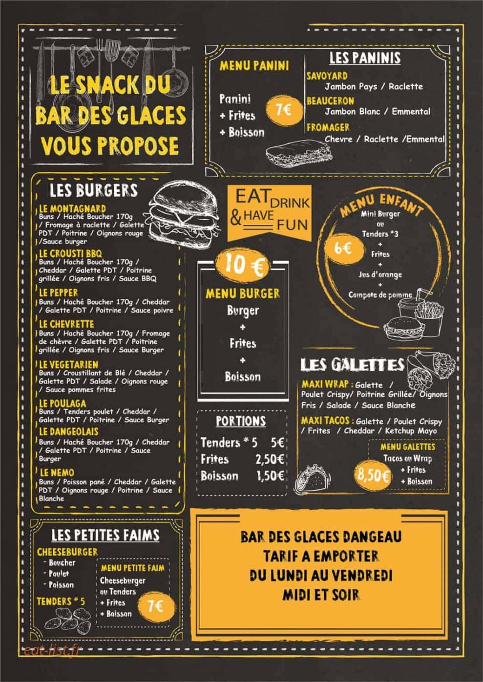Bar de Glace — carte page 1