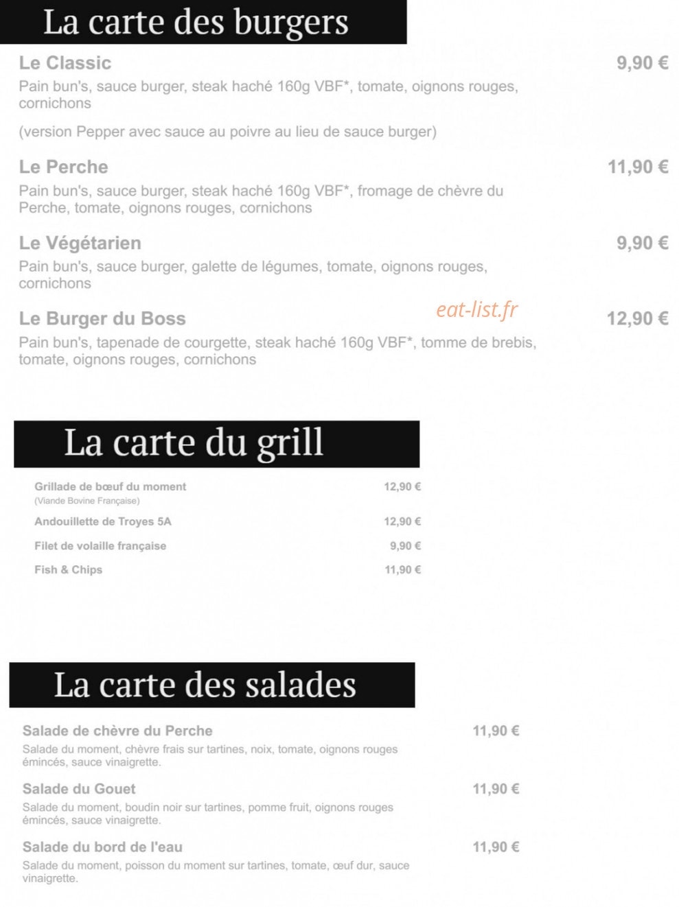 L'Etape des Saveurs — carte page 1