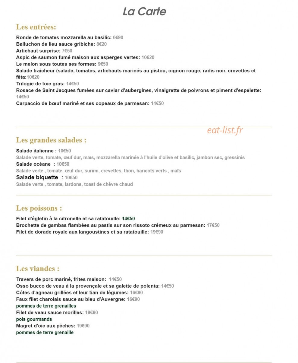 La Spirale Gourmande — carte page 2