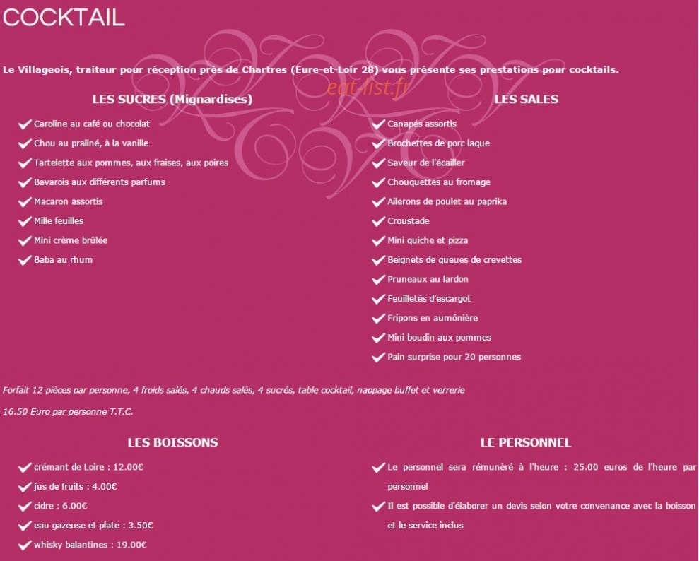 Le Villageois — carte page 1