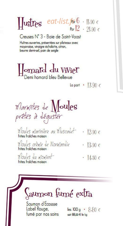 Le Relais d'Aligre — carte page 3