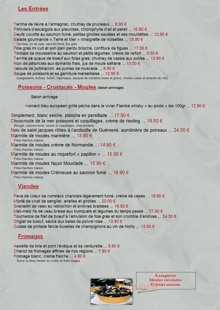 Le Relais d'Aligre — carte page 8