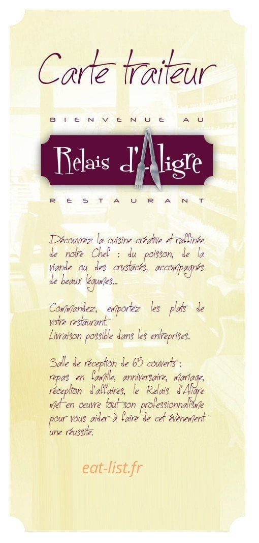 Le Relais d'Aligre — carte page 5