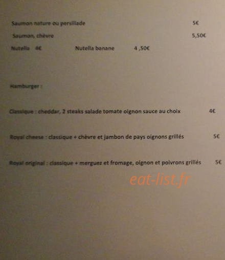 Royal sandwich & pizza — carte page 4