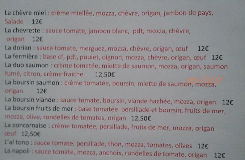 Royal sandwich & pizza — carte page 6