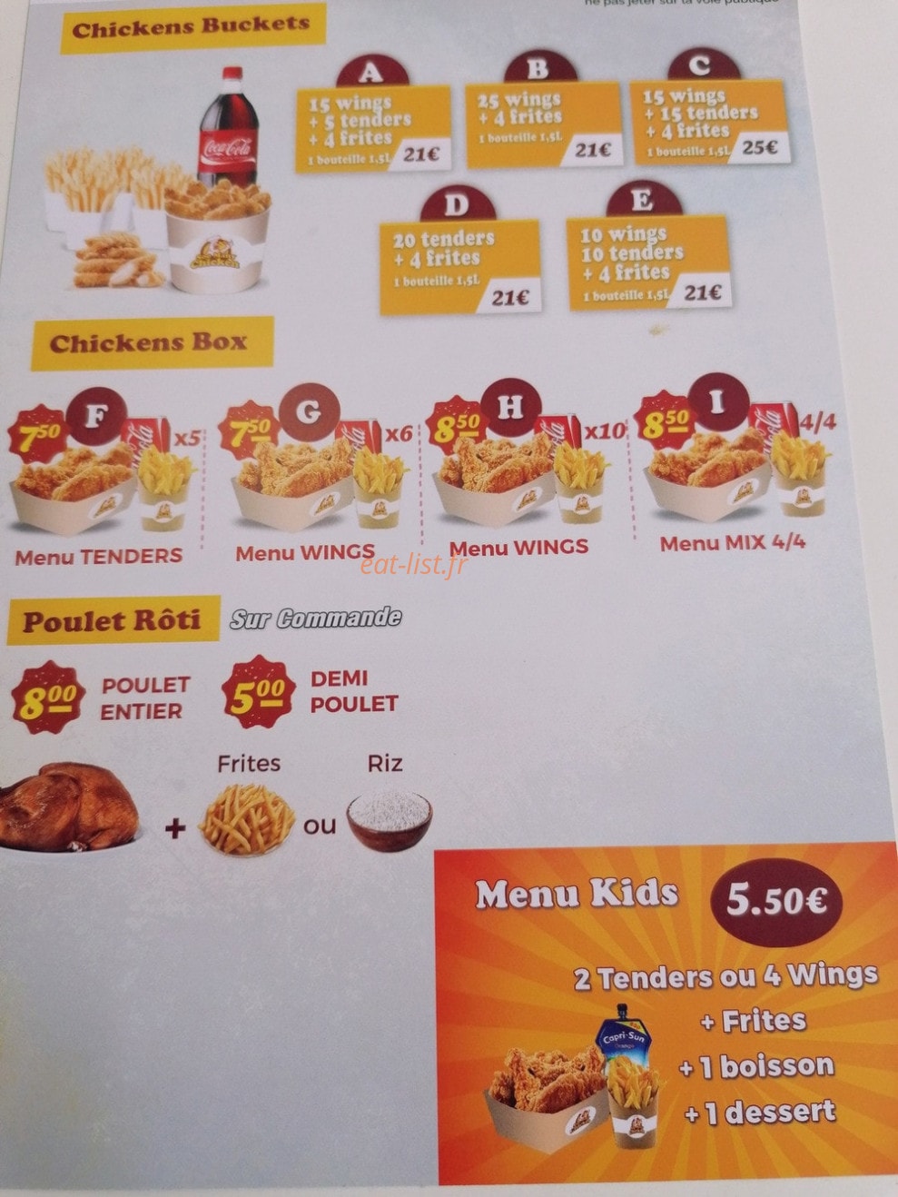 Soo many chicken — carte page 1