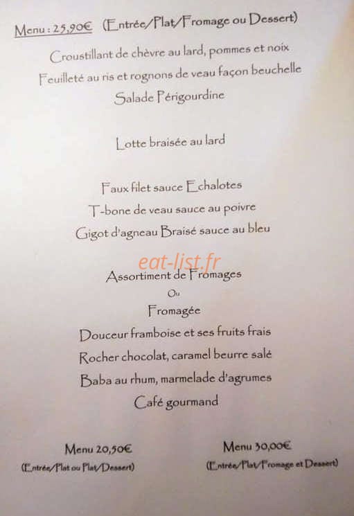 Aux Hôtes Gourmands — carte page 1