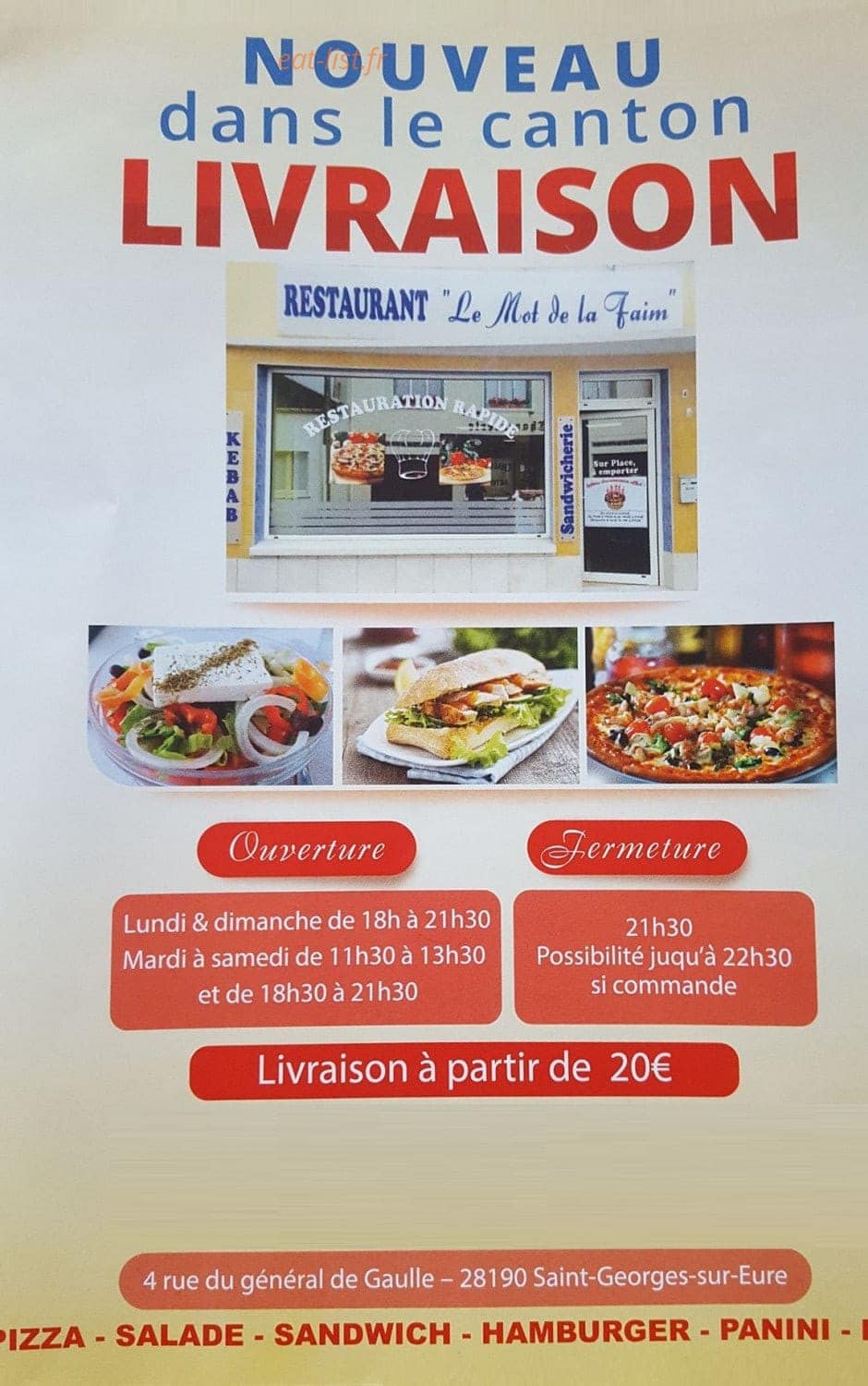 Le mot de la faim — carte page 1