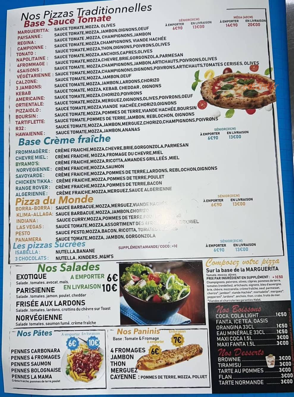 Byramo's Pizza — carte page 2