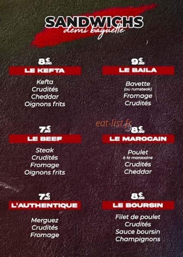 Chez Baïla — carte page 2