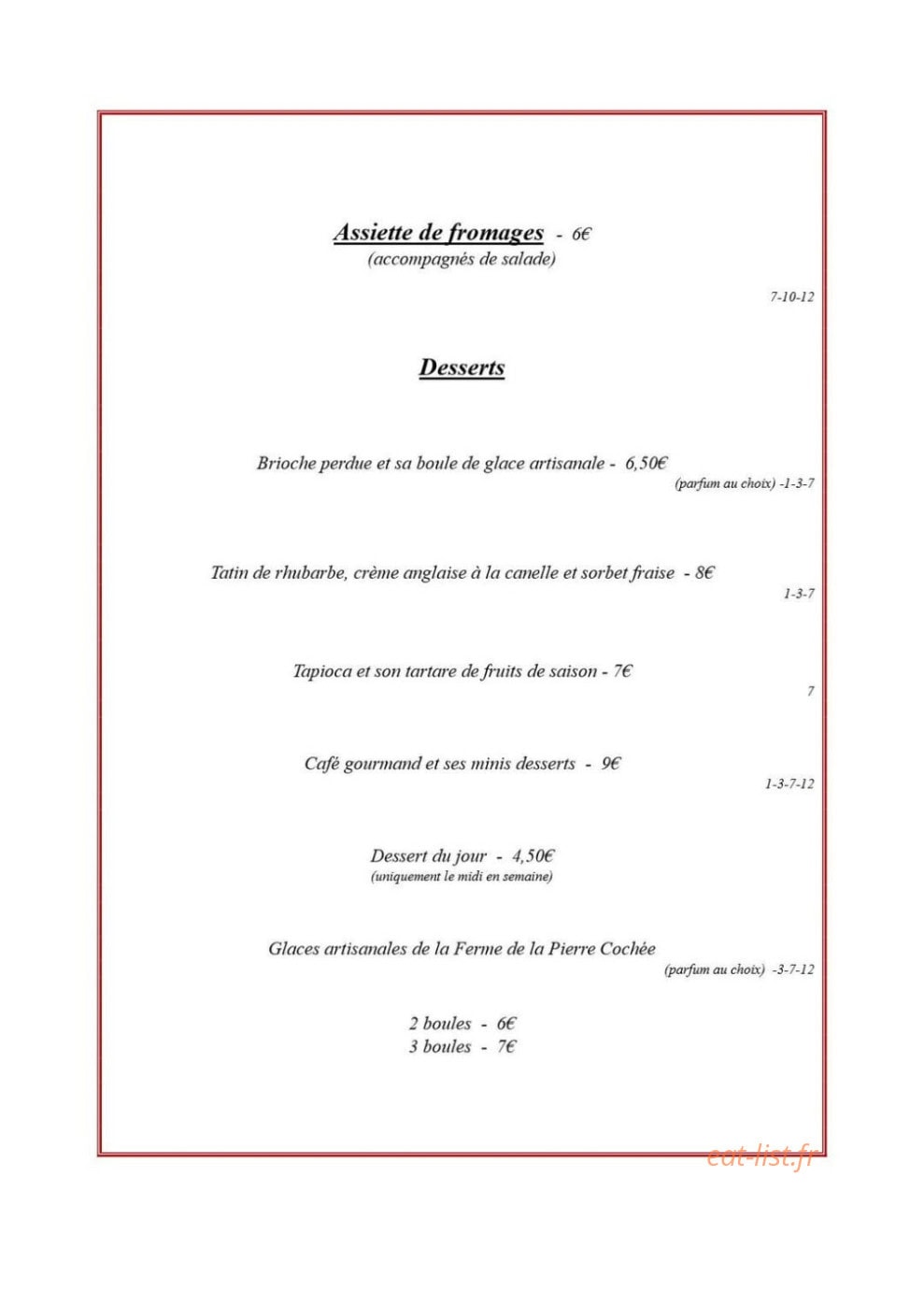 Chez Julien — carte page 2