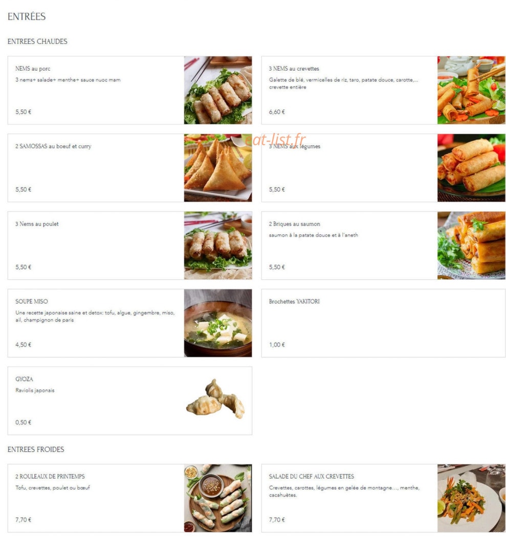 Chez Kim — carte page 1