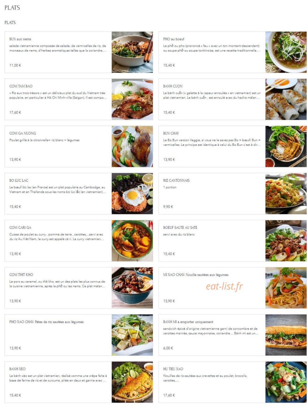 Chez Kim — carte page 2