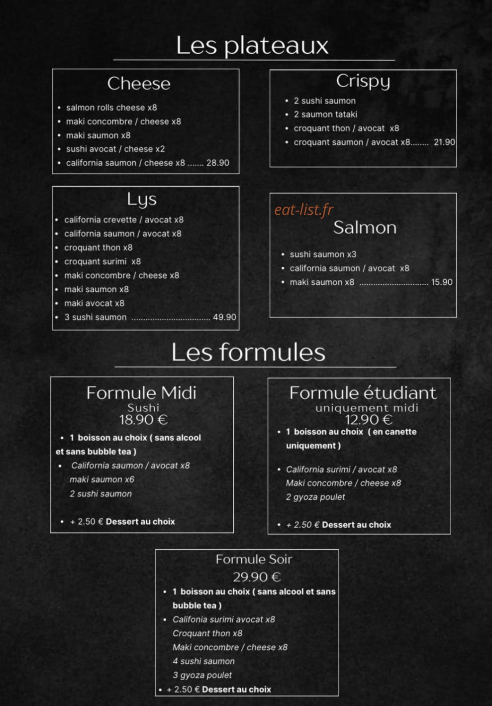 Sushi’Lys — carte page 3