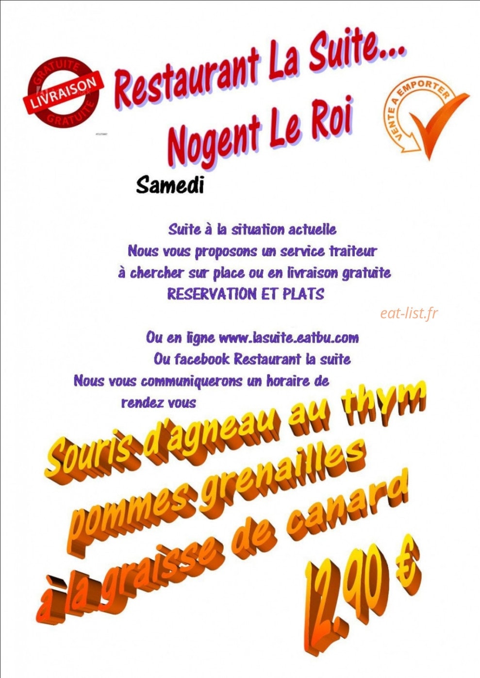 La Suite — carte page 1