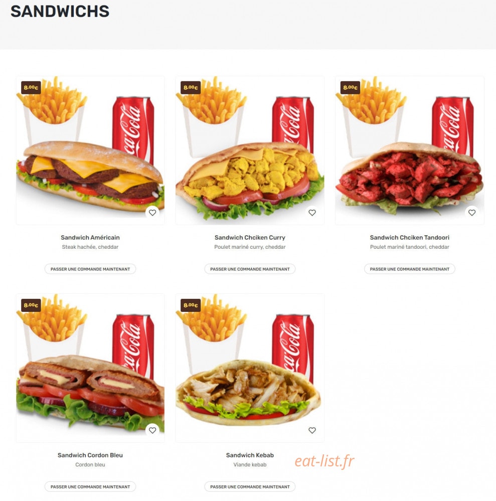 Larri's Food — carte page 8
