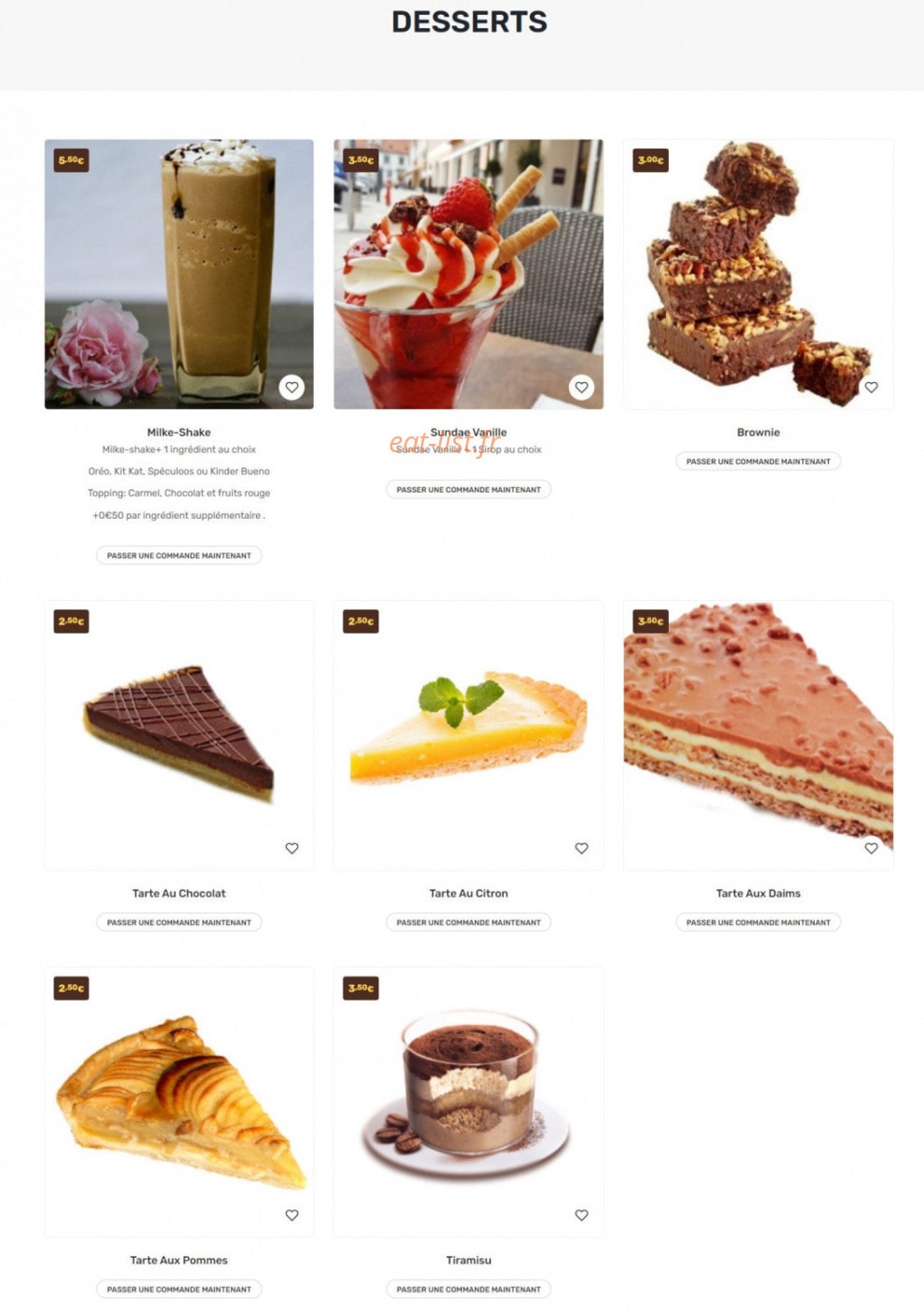 Larri's Food — carte page 13