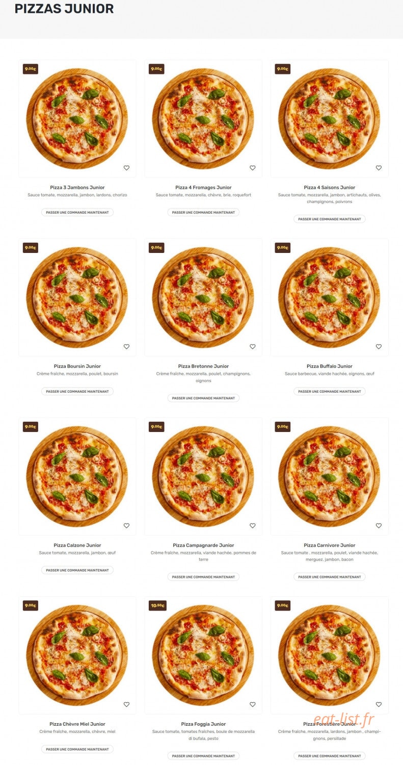Larri's Food — carte page 1