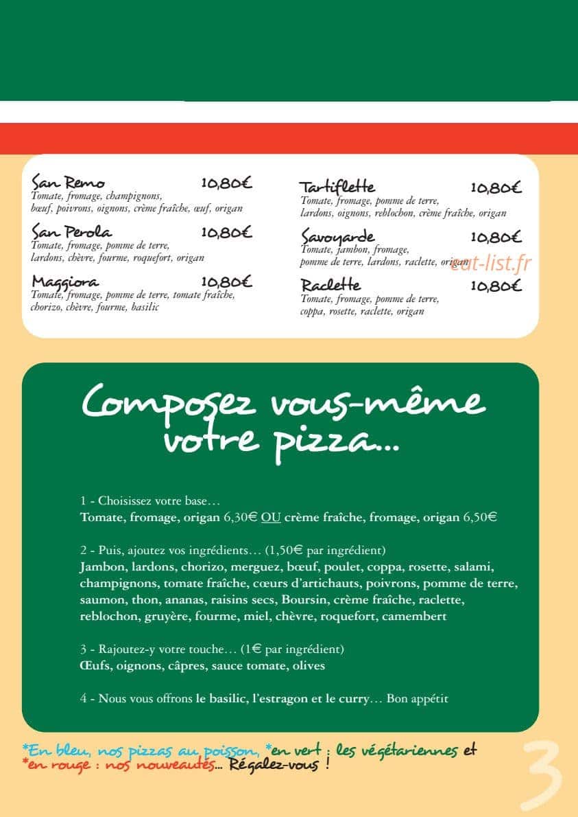 San Rémo Pizza — carte page 3