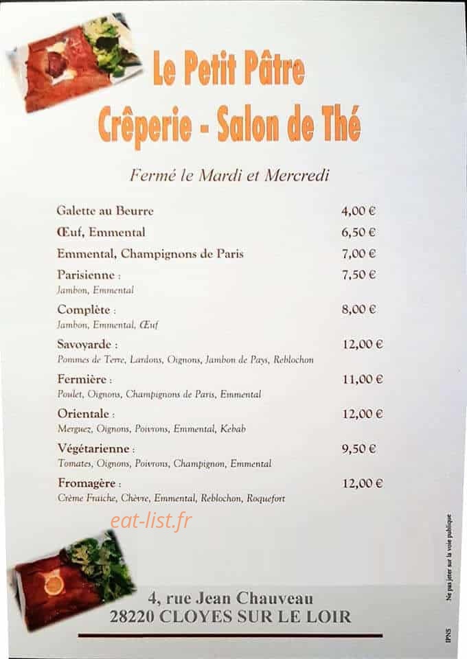 Le Petit Pâtre — carte page 1