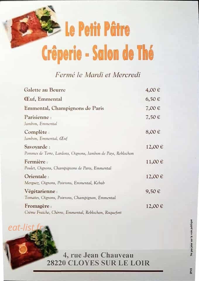 Le Petit Pâtre — carte page 2