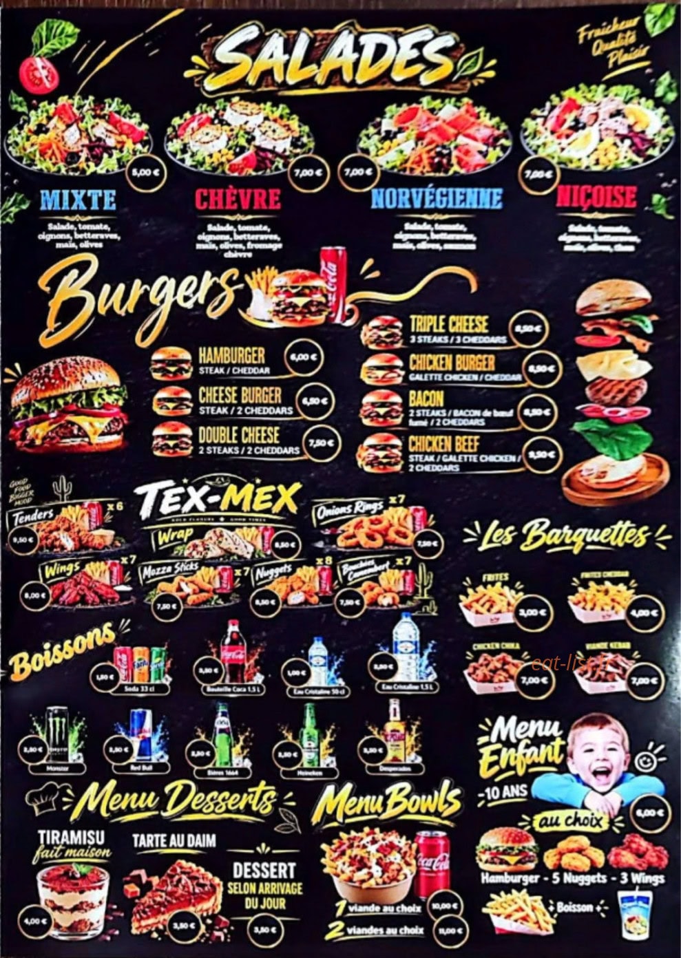Carte et menu de Sandwicherie de la place à Cloyes-les-Trois-Rivières — Carte2
