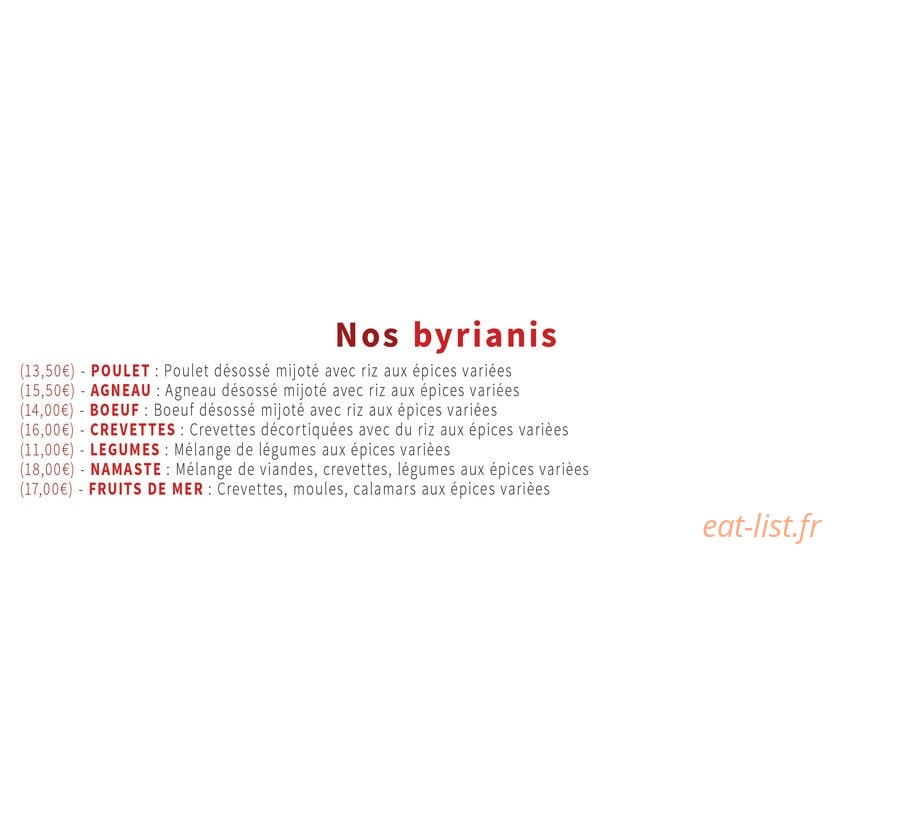 Namaste — carte page 3