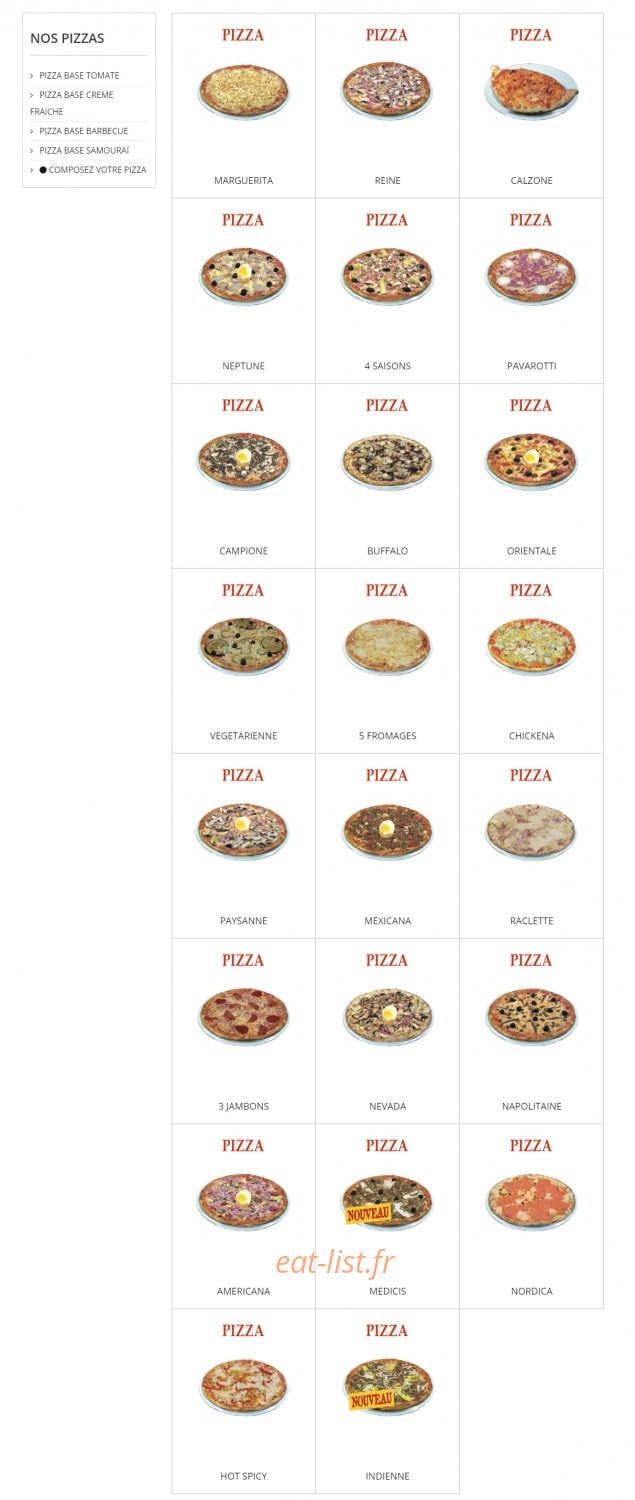Pizza Medicis — carte page 1