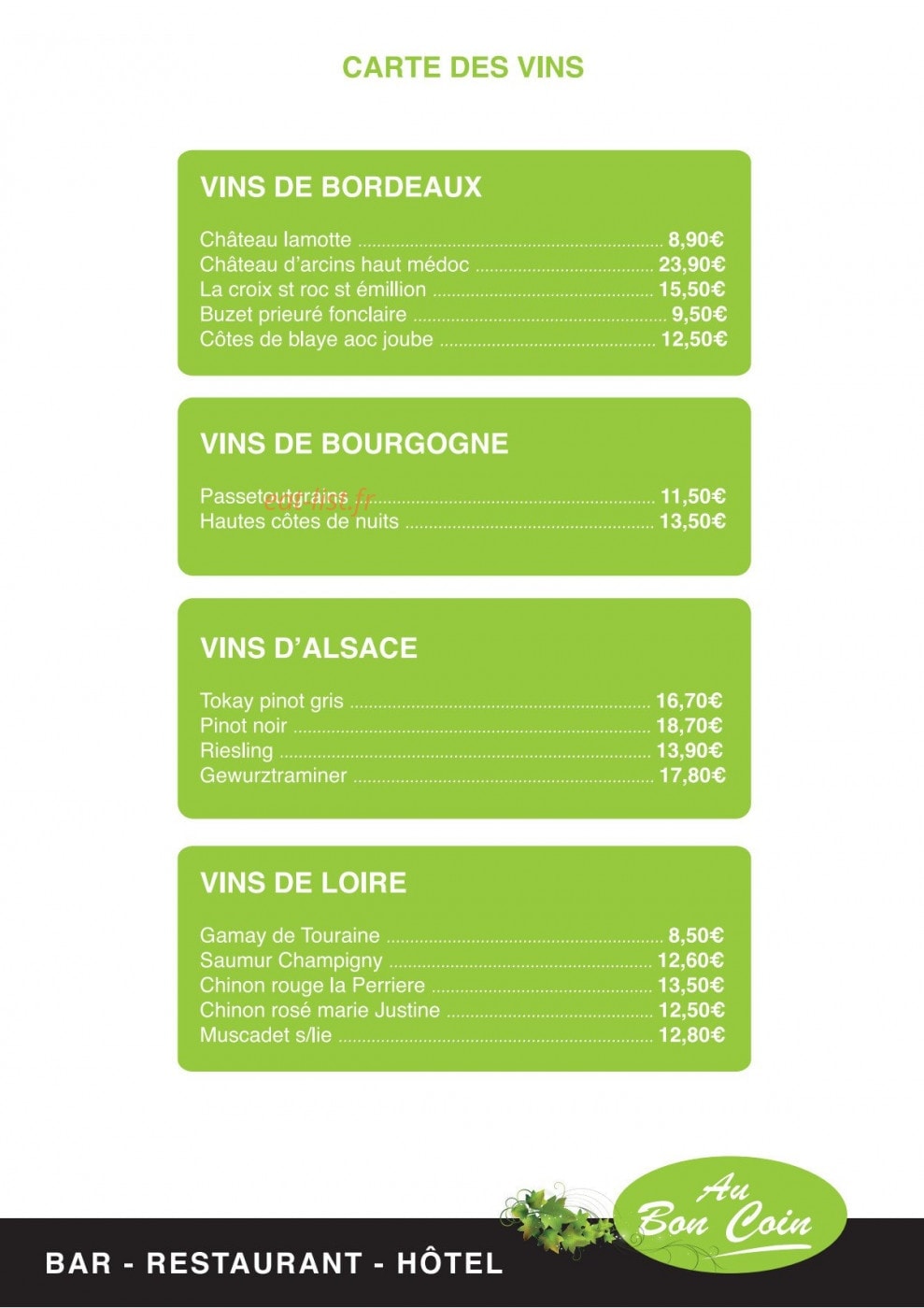 Au Bon Coin — carte page 8