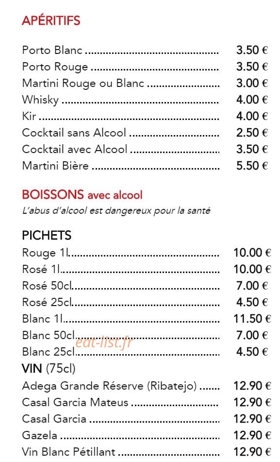 Aux saveurs du Portugal — carte page 2
