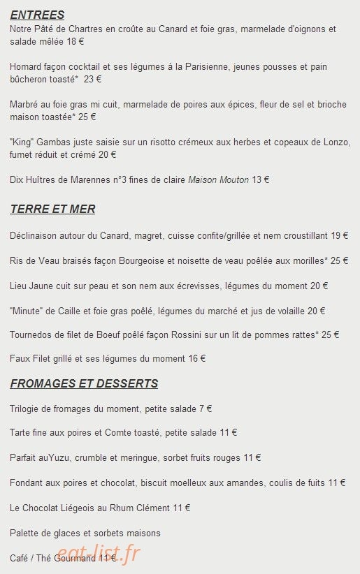 Auberge la Pomme de Pin — carte page 1