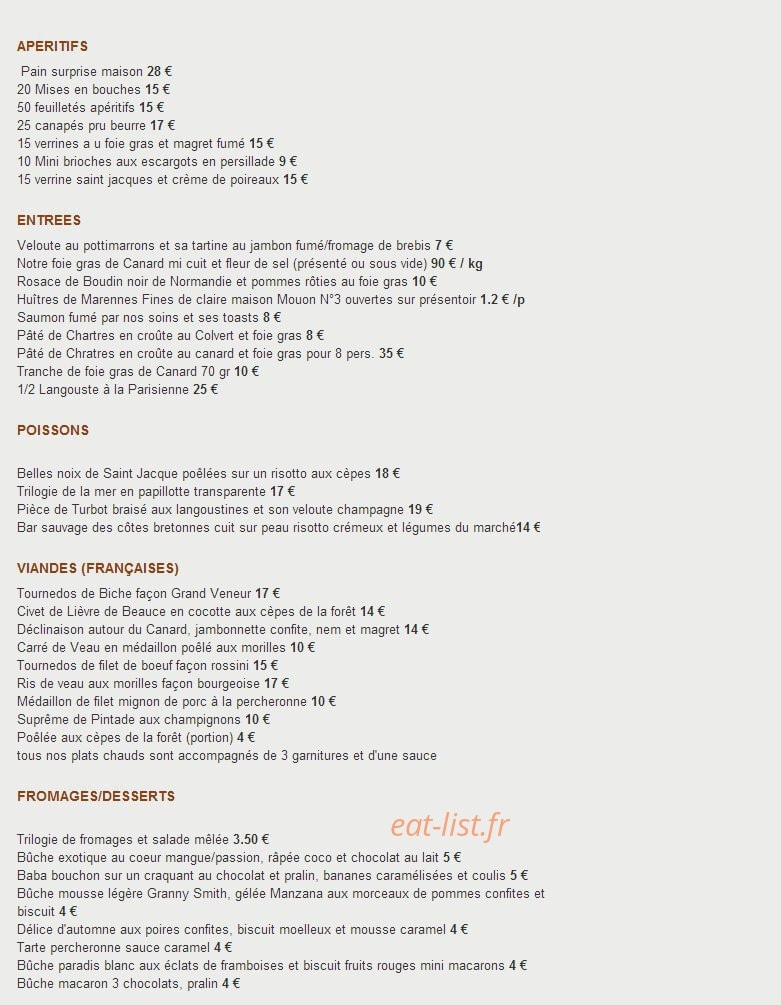 Auberge la Pomme de Pin — carte page 2