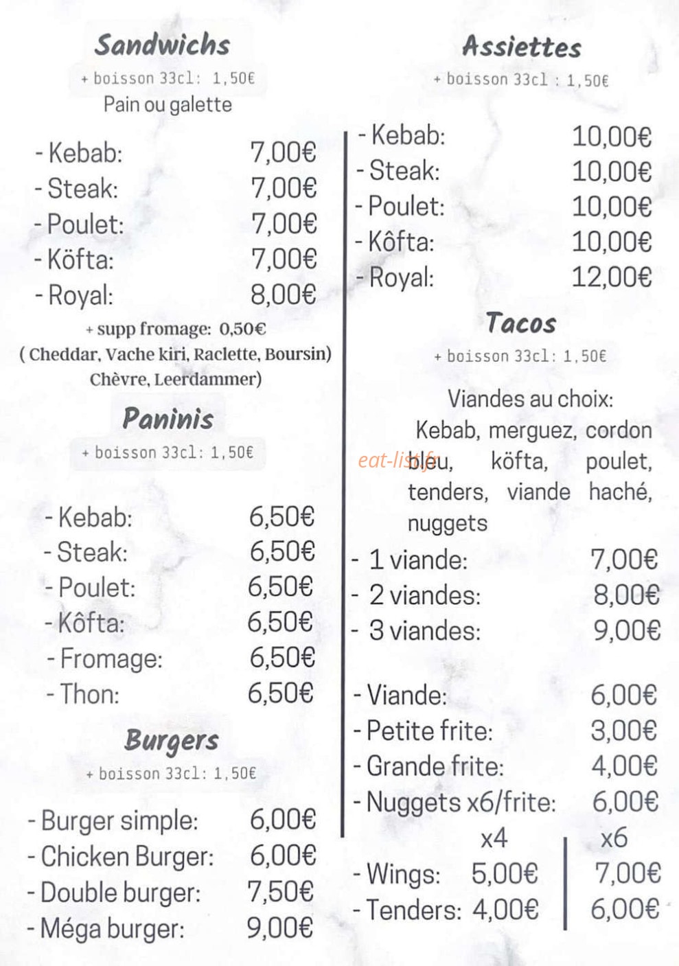 Em Kebab — carte page 2