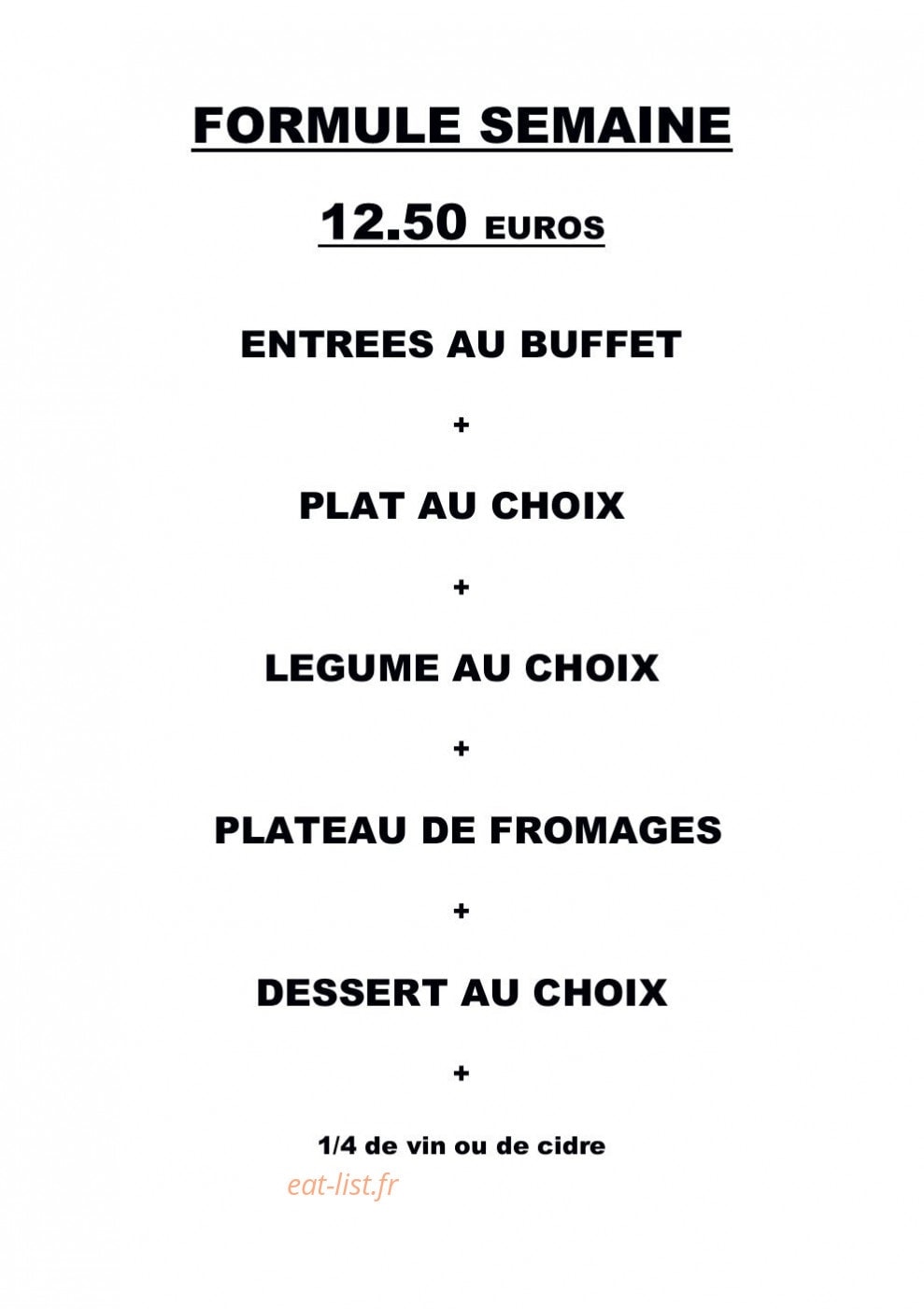 Restaurant Des Deux Places — carte page 1