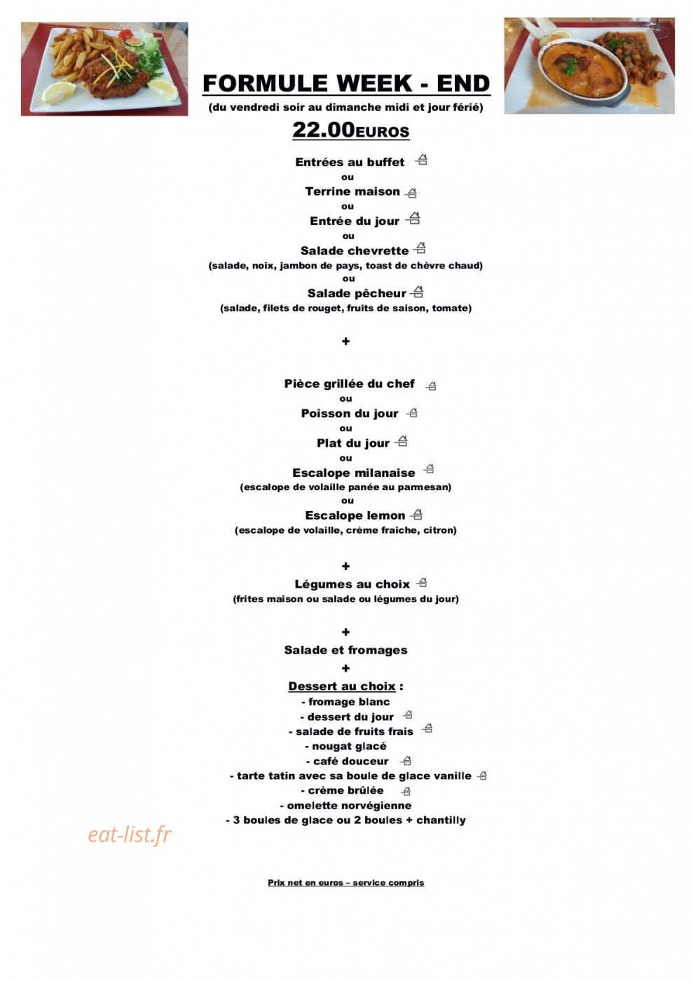 Restaurant Des Deux Places — carte page 3