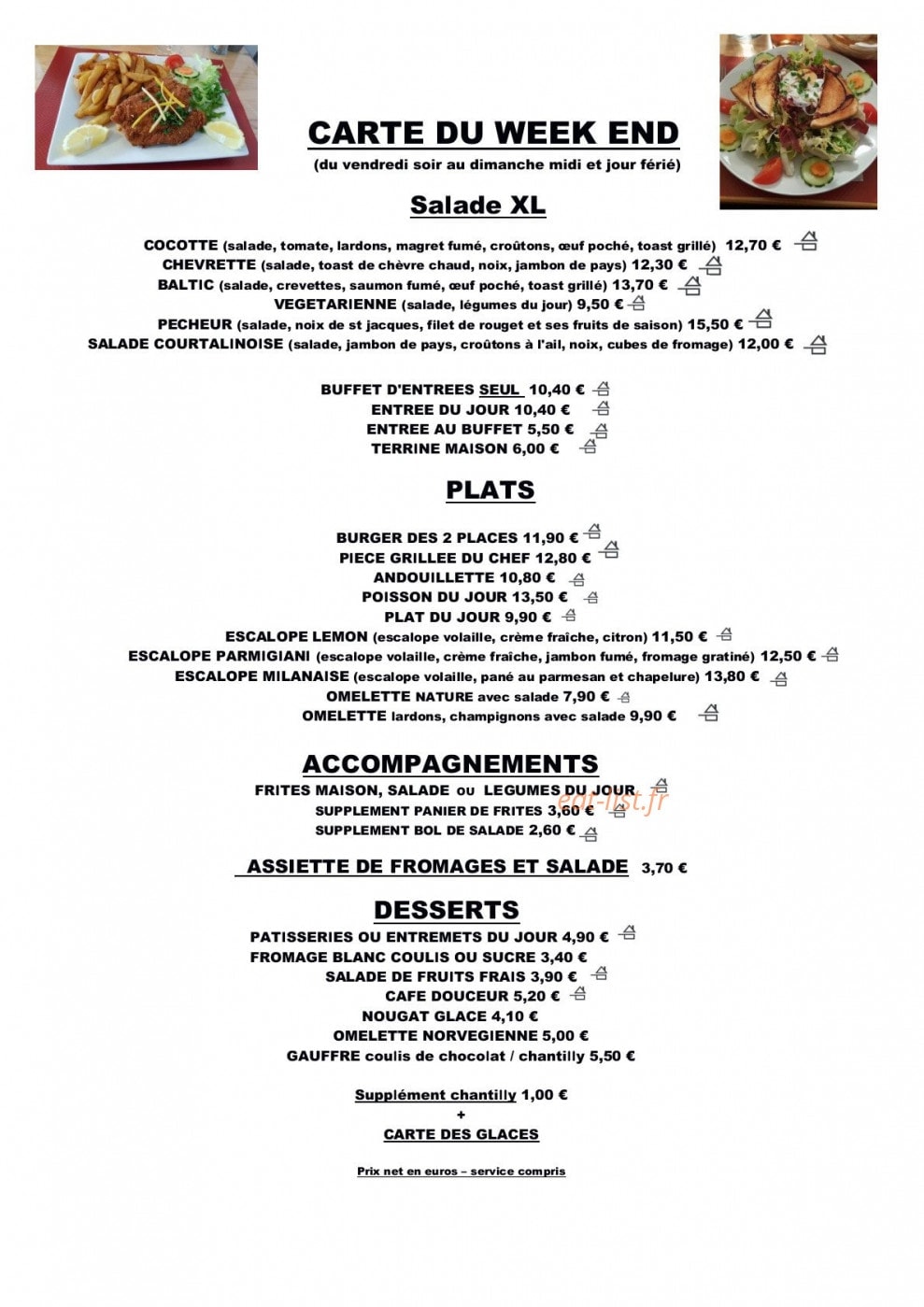 Restaurant Des Deux Places — carte page 4