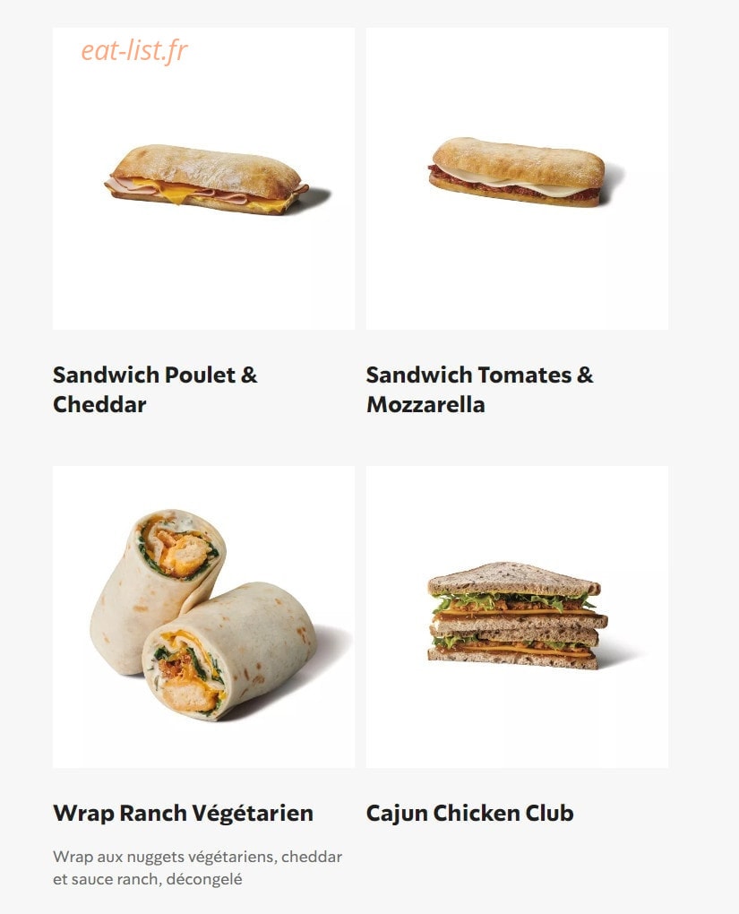 Carte et menu de Starbucks Coffee à Gasville Oiseme — Les sandwichs pages 2