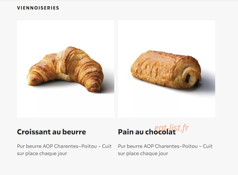 Carte et menu de Starbucks Coffee à Gasville Oiseme — Les viennoiseries