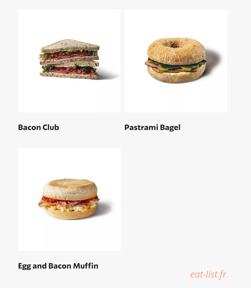 Carte et menu de Starbucks Coffee à Gasville Oiseme — Les sandwichs pages 3