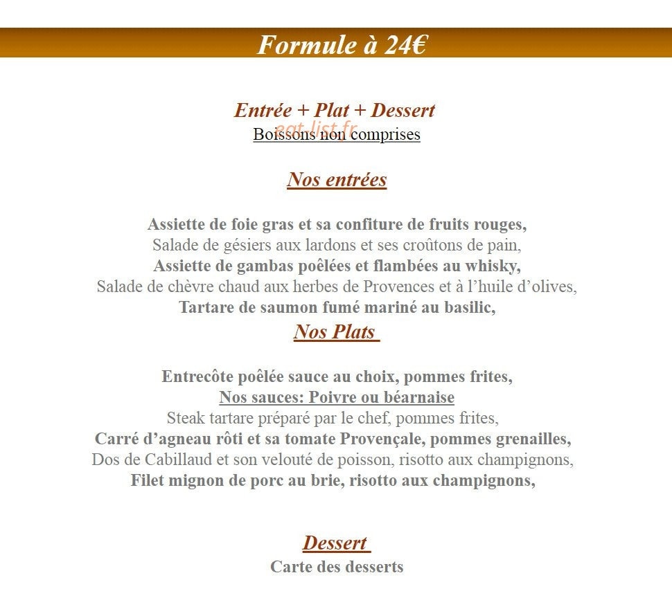 L'Auberge De La Gare — carte page 3