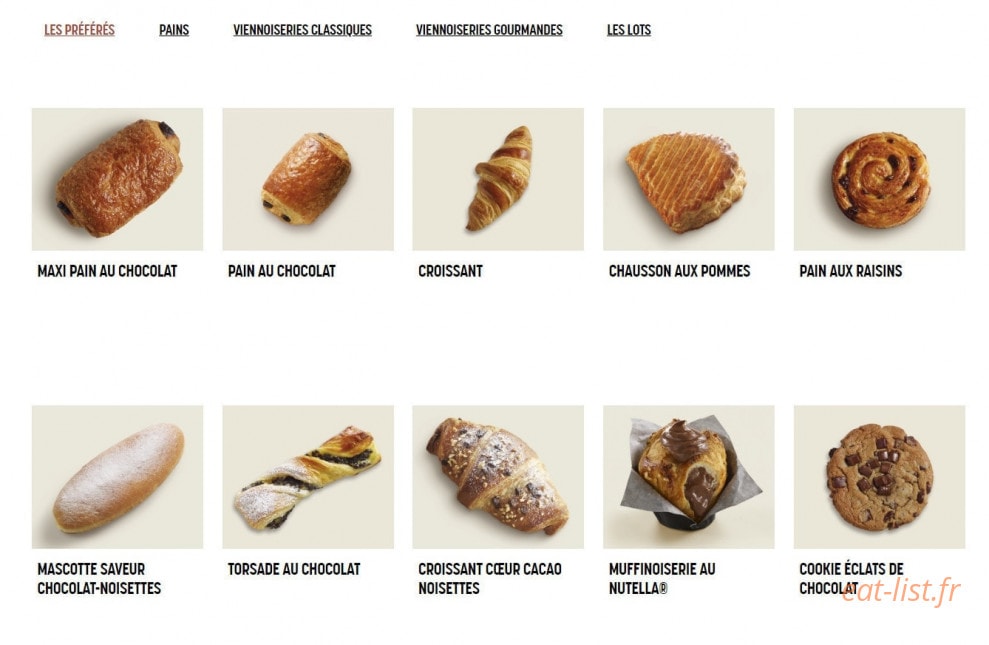 Brioche Dorée — carte page 7