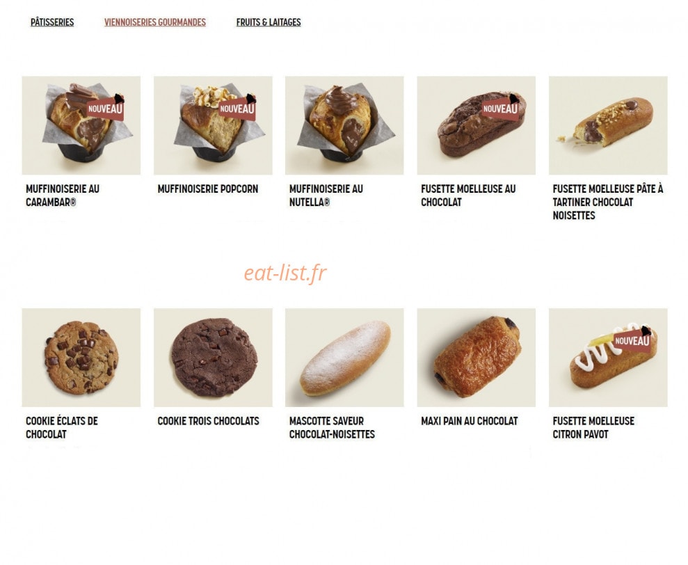 Brioche Dorée — carte page 5