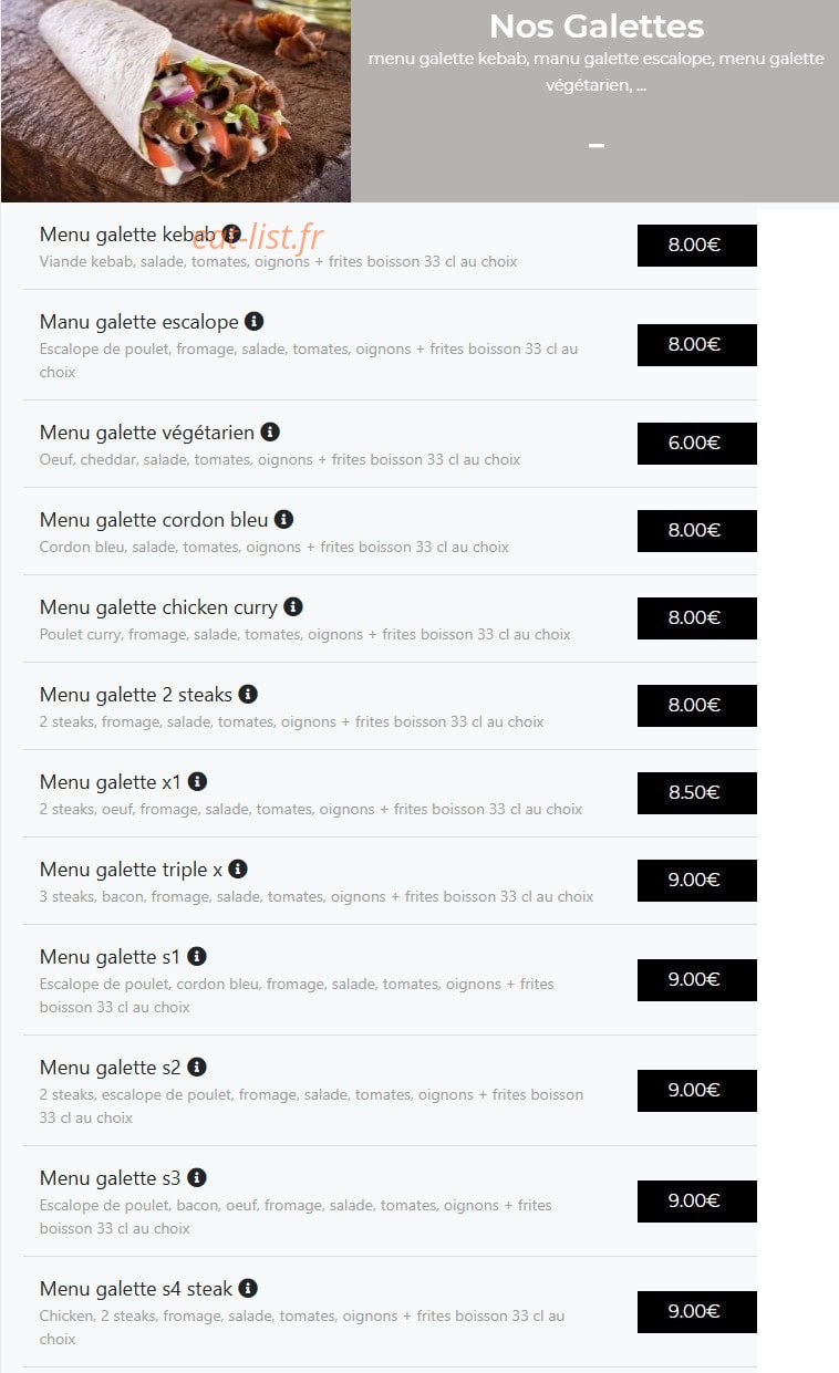 Crousty pizza — carte page 13