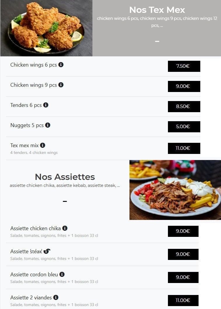 Crousty pizza — carte page 17
