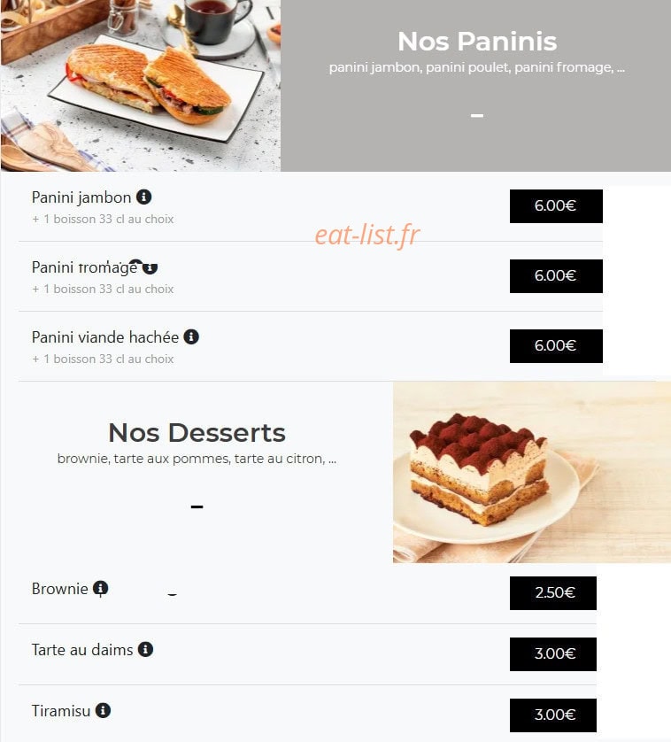 Crousty pizza — carte page 18