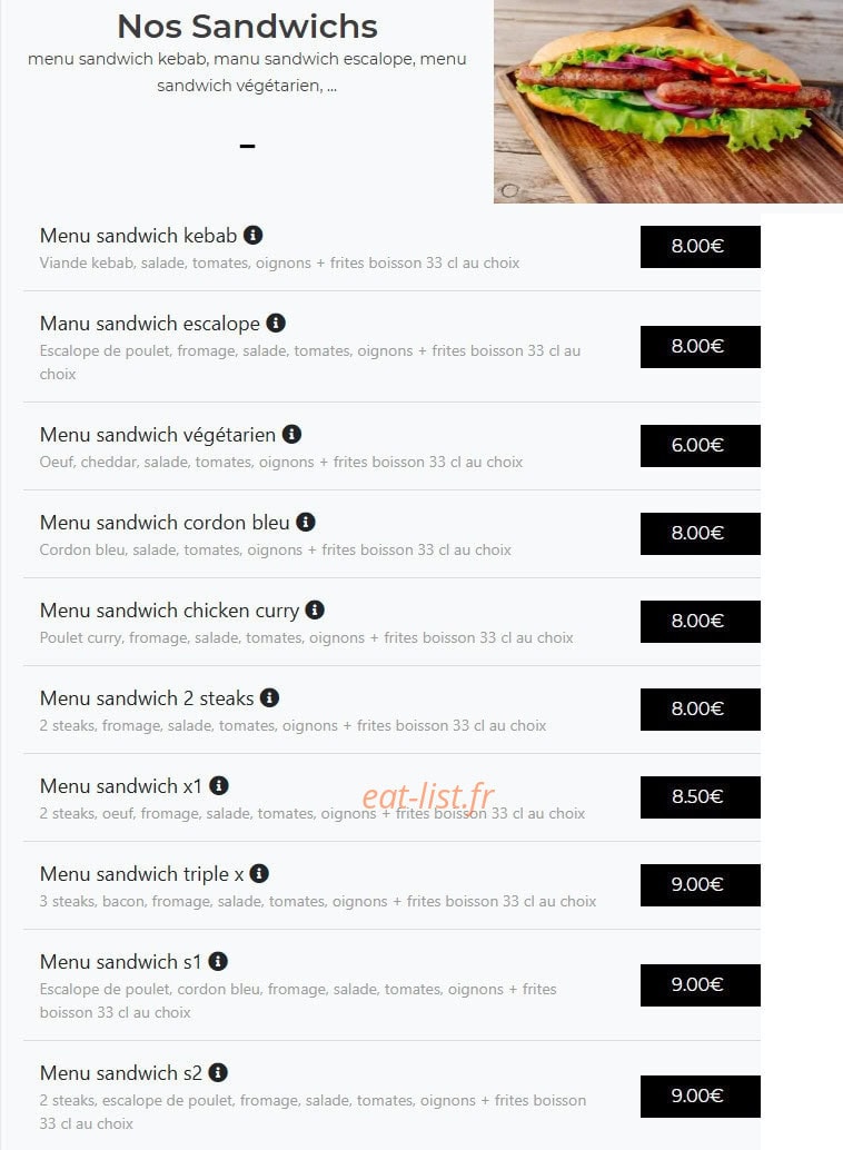 Crousty pizza — carte page 11